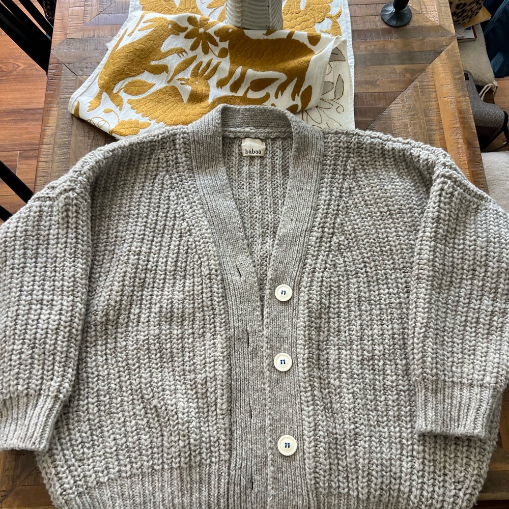 Babaa dark mist Knit Cardigan
